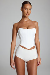 Slinky Jersey Low-Rise Hotpants in White