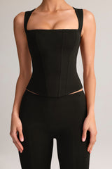 Modal Square-Neck Top in Black