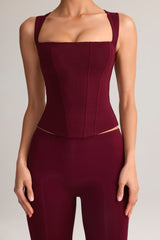 Modal Square-Neck Top in Wine