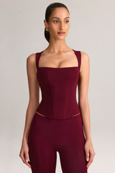 Modal Square-Neck Top in Wine