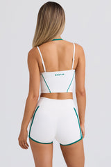 Soft Active Contrast Mini Shorts in White