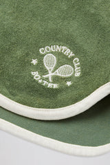 Terry Towelling Mid-Rise Shorts in Green