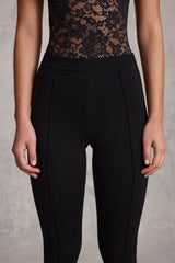 Ponte Jersey Cropped Capri Trousers in Black