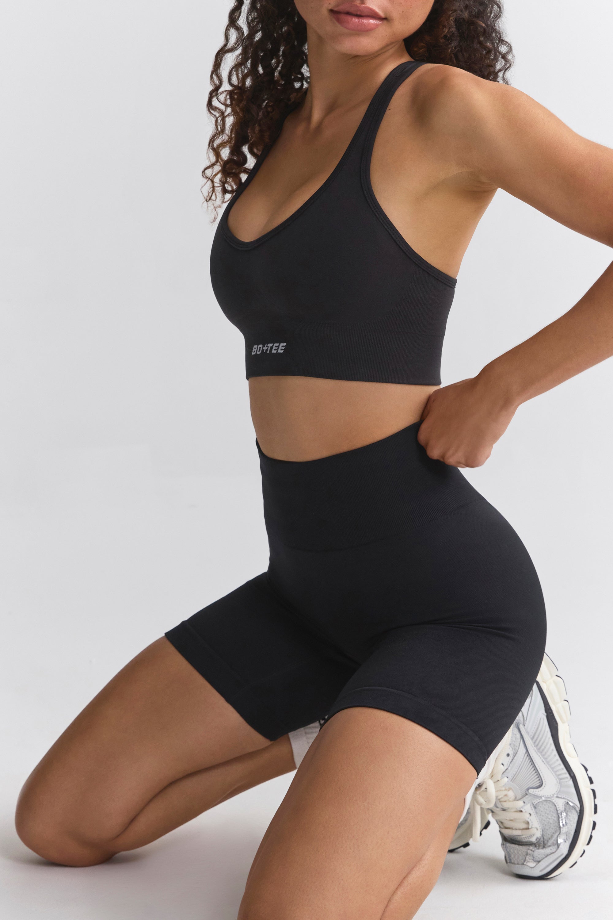 Define Luxe High-Waist Biker Shorts in Black