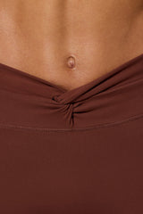 Full Length Leggings with Pockets in Brown