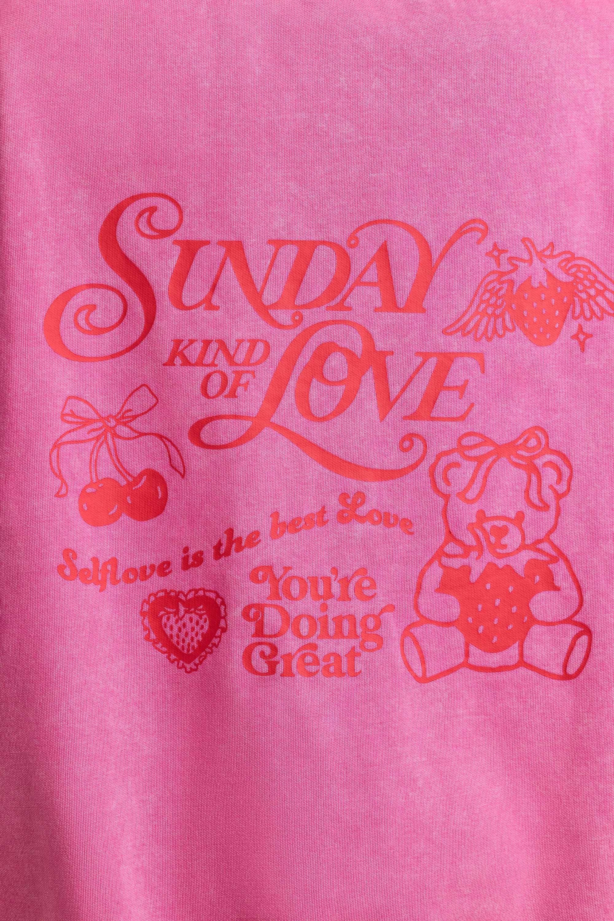 Soft Cotton Jersey Oversized Hoodie in Hot Pink