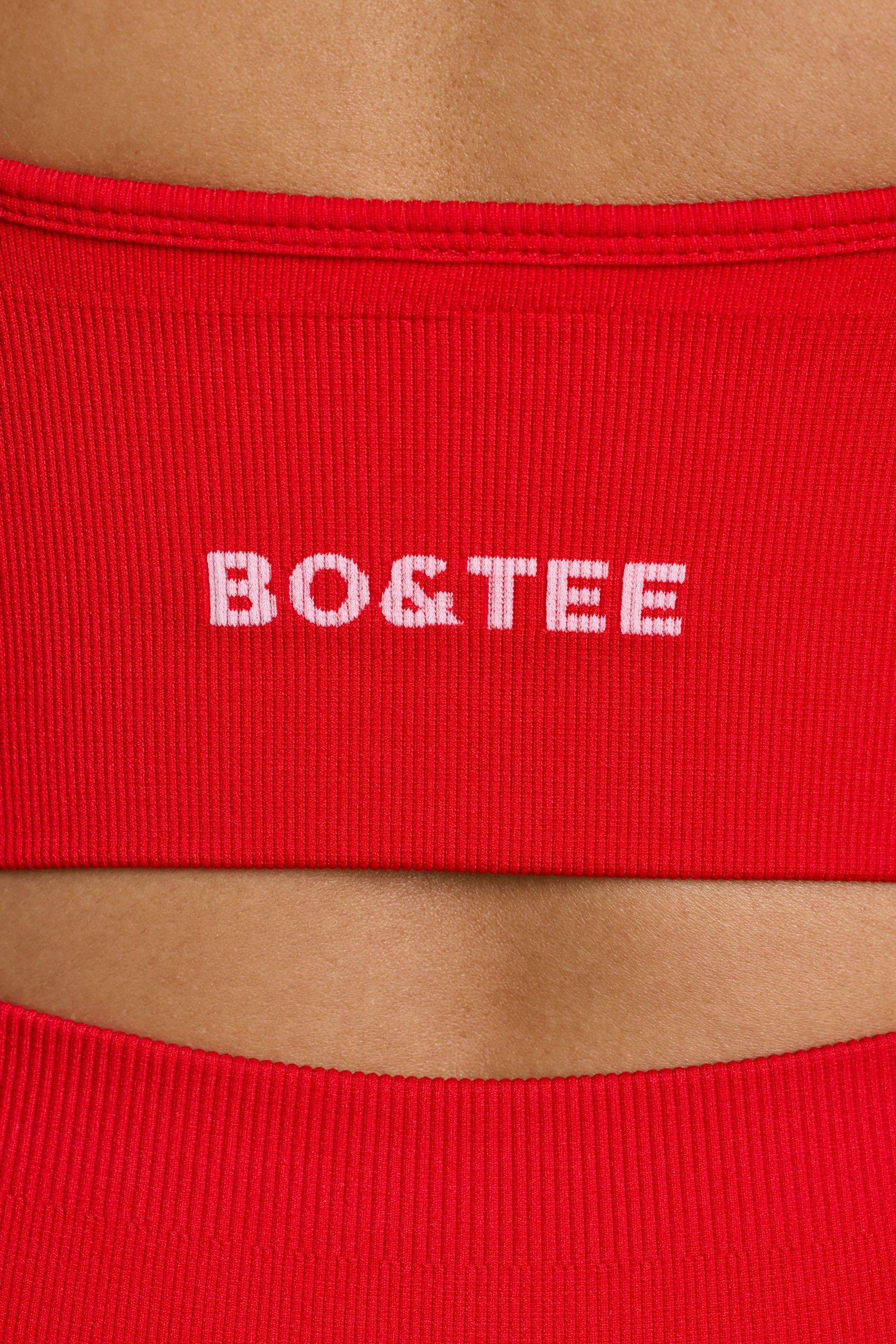 Define Luxe V-Neck Sports Bra in Red