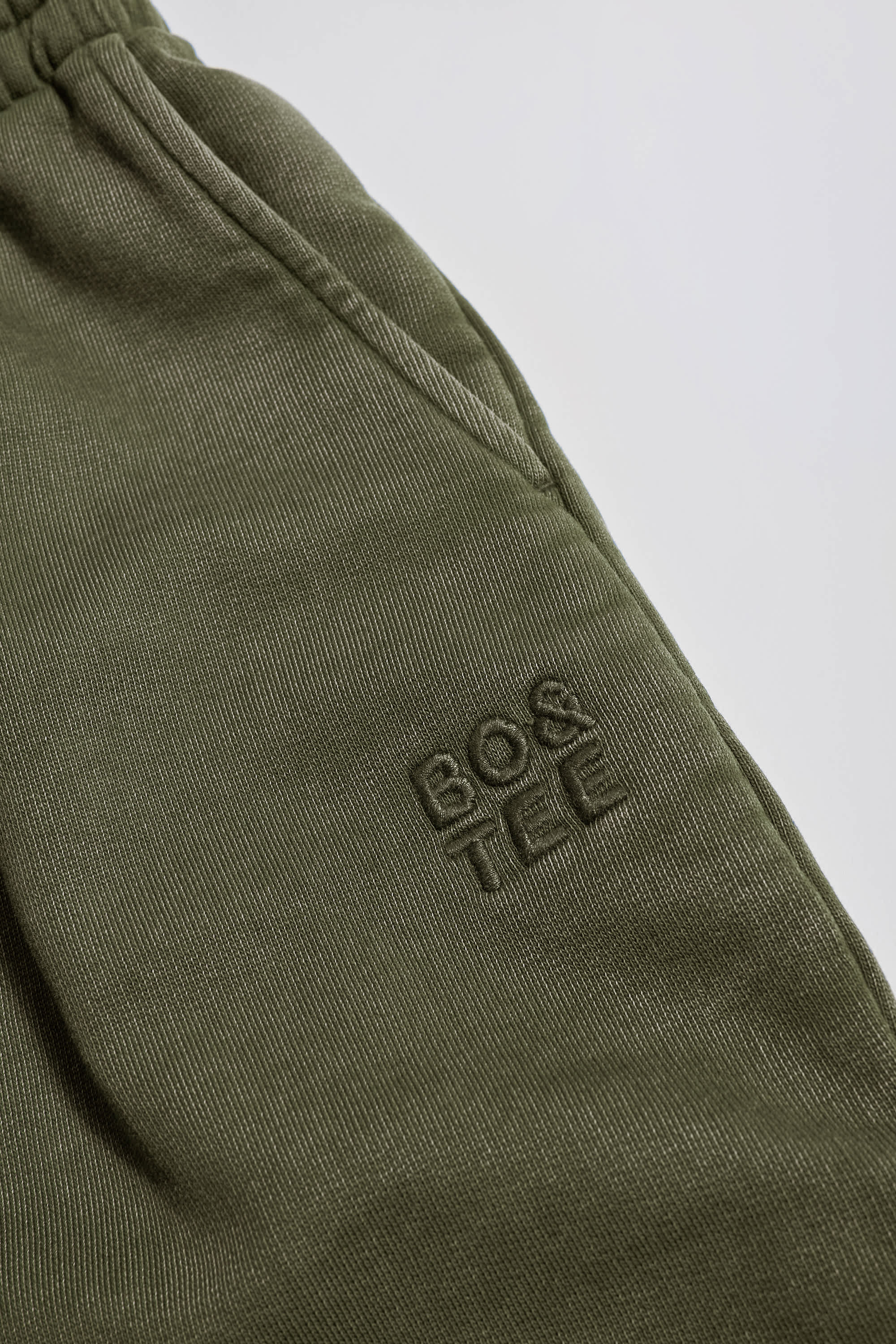 Soft Cotton Mid-Rise Wide-Leg Joggers in Light Green