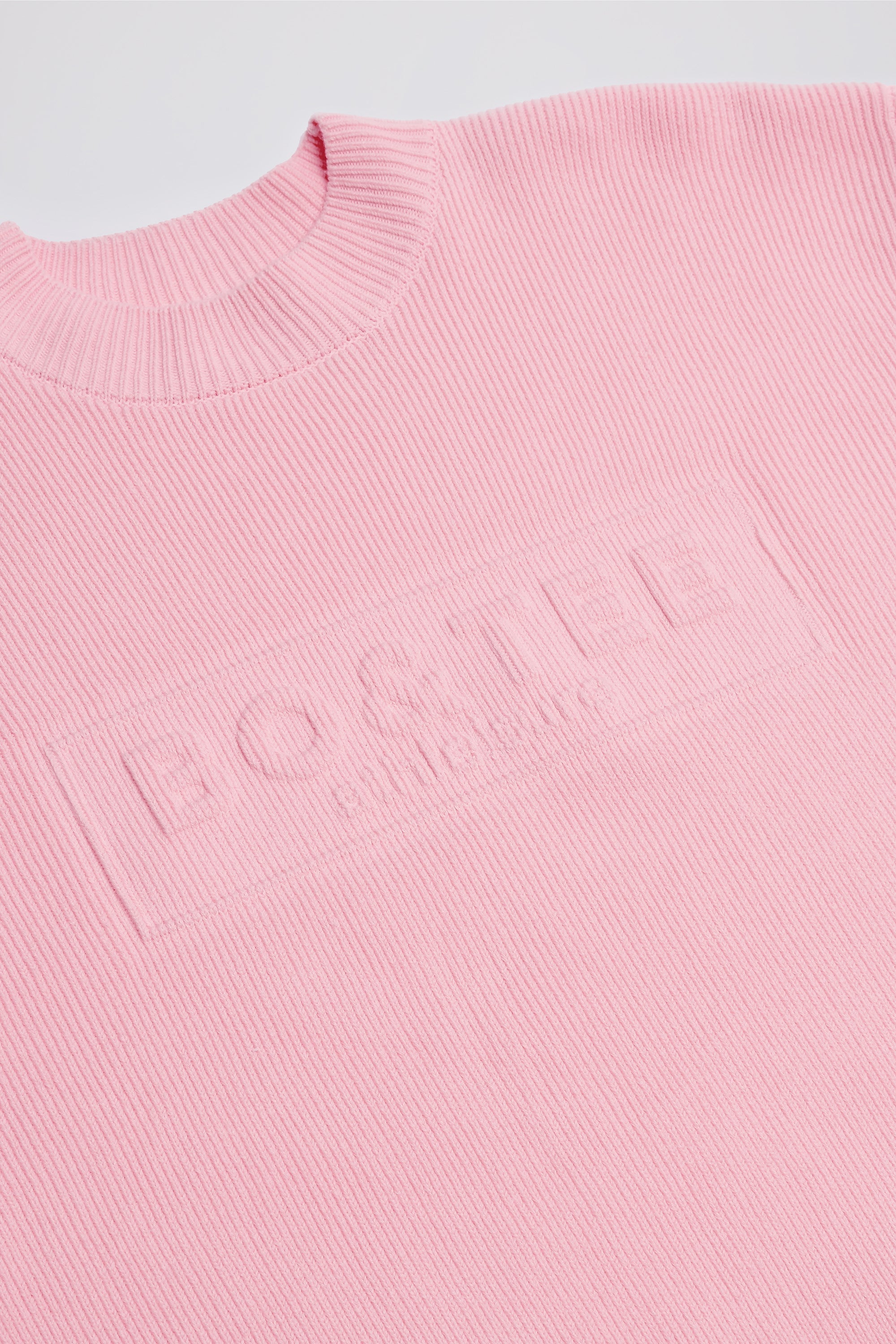 Ribbed Knit Oversized Jumper in Pale Pink